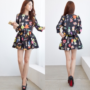 LS4885 IDR.12O.OOO MATERIAL CHIFFON SIZE M LENGTH TOP 45CM SKIRT 43CM BUST 90CM WAIST 68CM WEIGHT 300GR COLOR BLACK,WHITE (2)