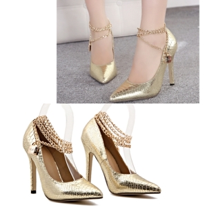 SH3051 IDR.235.OOO MATERIAL PU HEEL 10.5CM COLOR BLACK,GOLD SIZE 35,36,37,38,39 (1)
