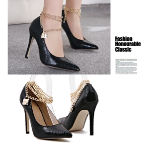 SH3051 IDR.235.OOO MATERIAL PU HEEL 10.5CM COLOR BLACK,GOLD SIZE 35,36,37,38,39 (1)